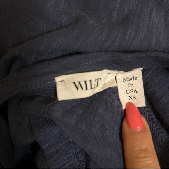 Wilt Gathered Wide Leg Jumpsuit Size XS Blue Open Back - Picture 5 of 5